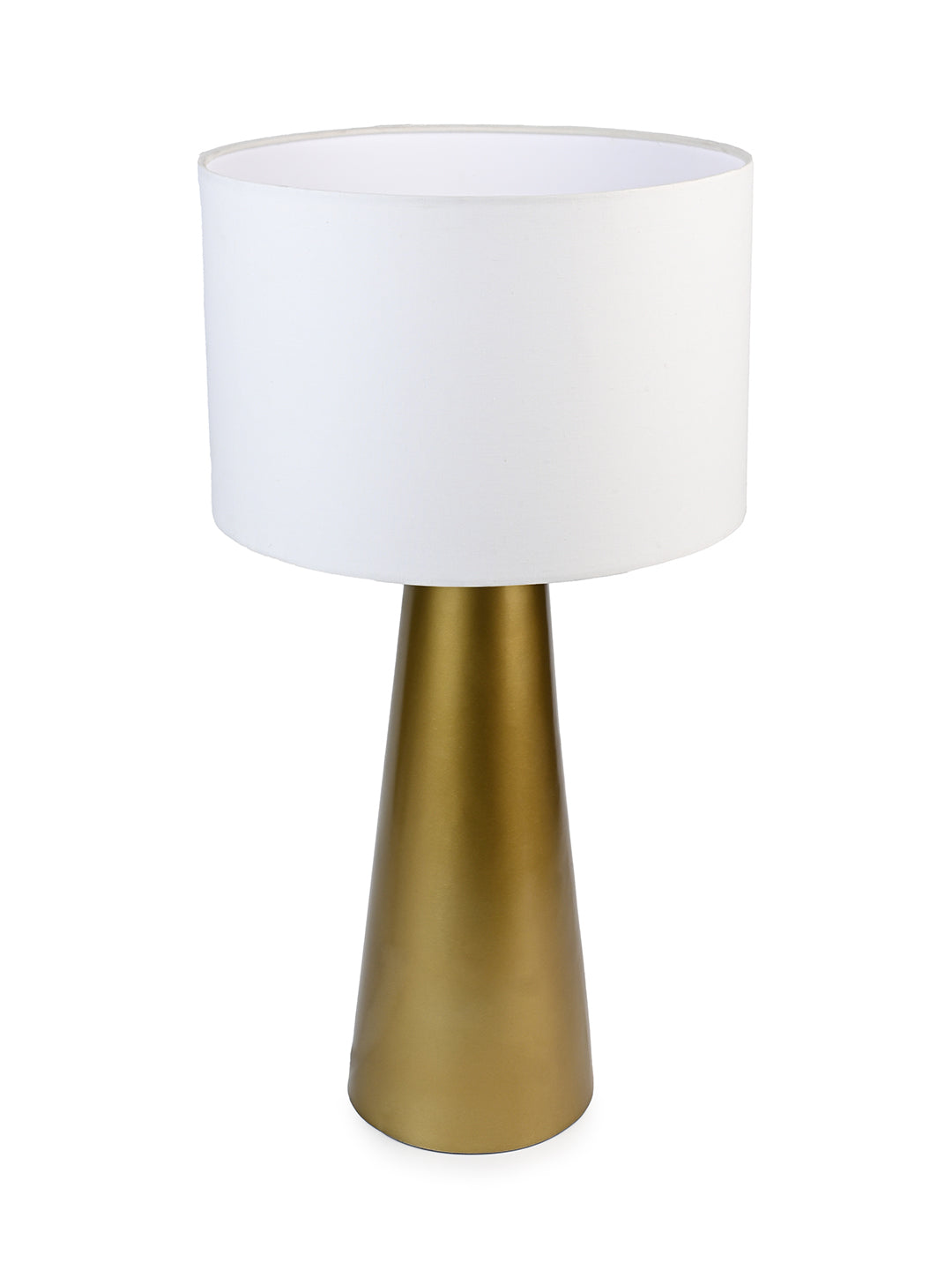 Antique taper base table lamp / bedside lamp with white shade