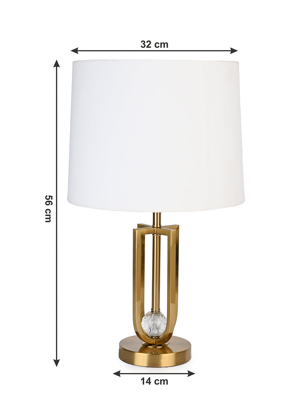 Simple and stylish white shade and gold metal base table lamp / bedside lamp
