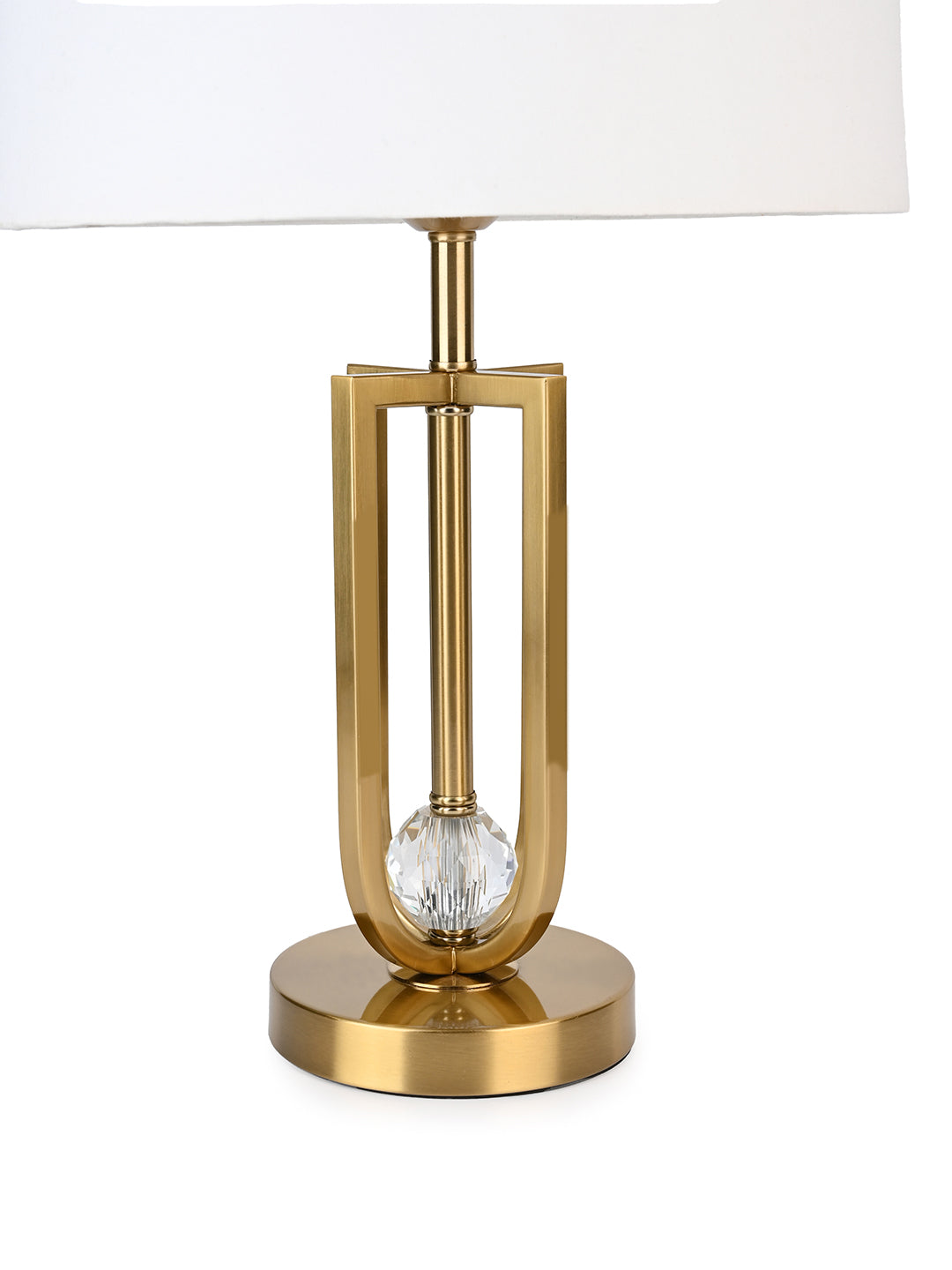 Simple and stylish white shade and gold metal base table lamp / bedside lamp