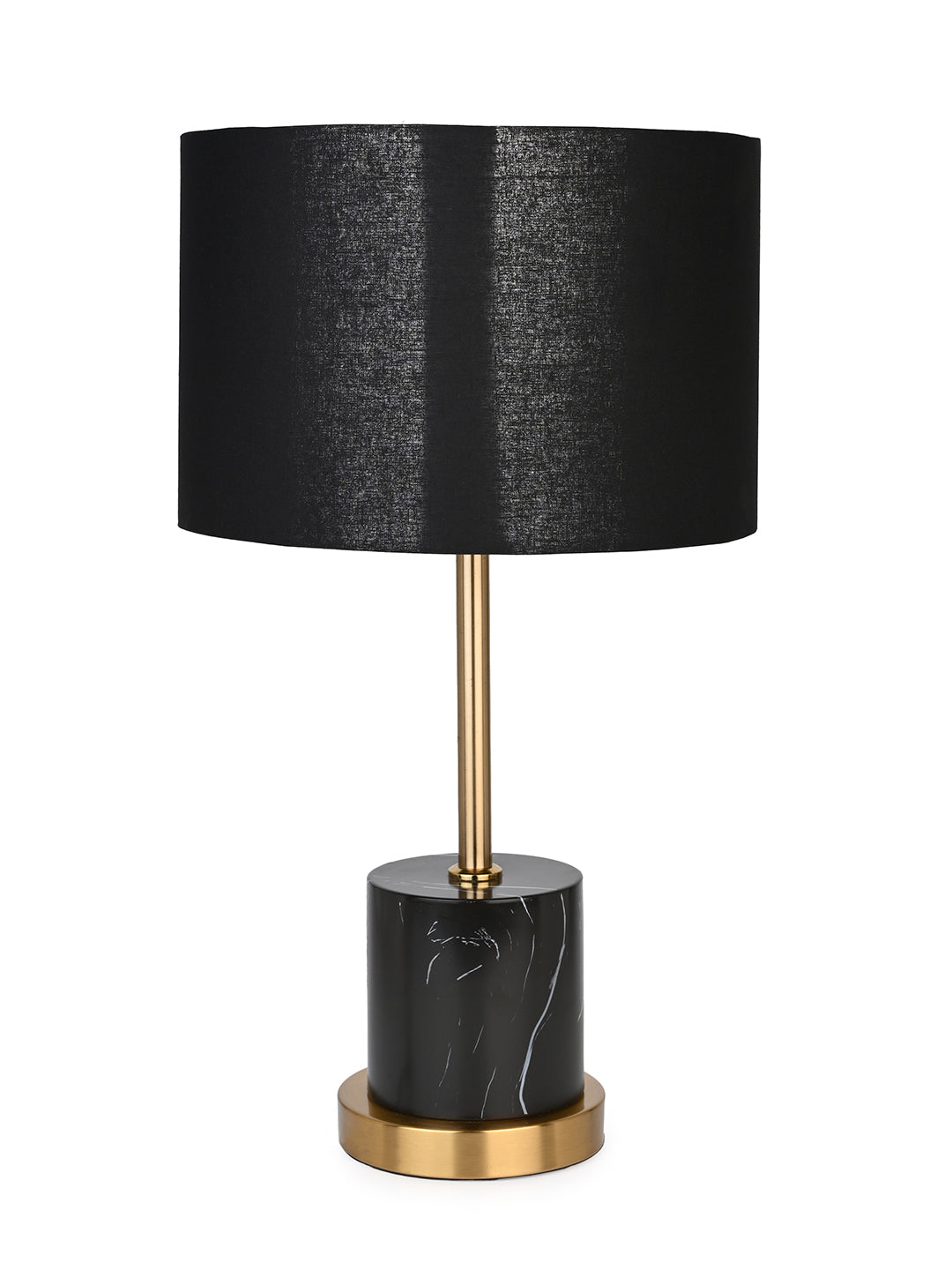 Sleek black table lamp / bedside lamp with an attractive designer base