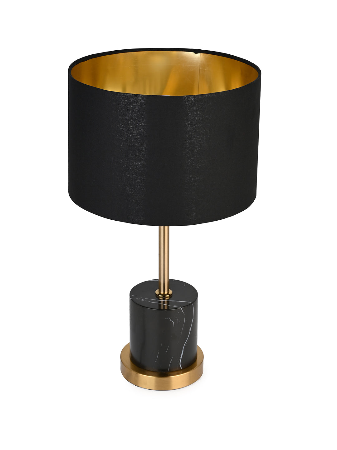 Sleek black table lamp / bedside lamp with an attractive designer base