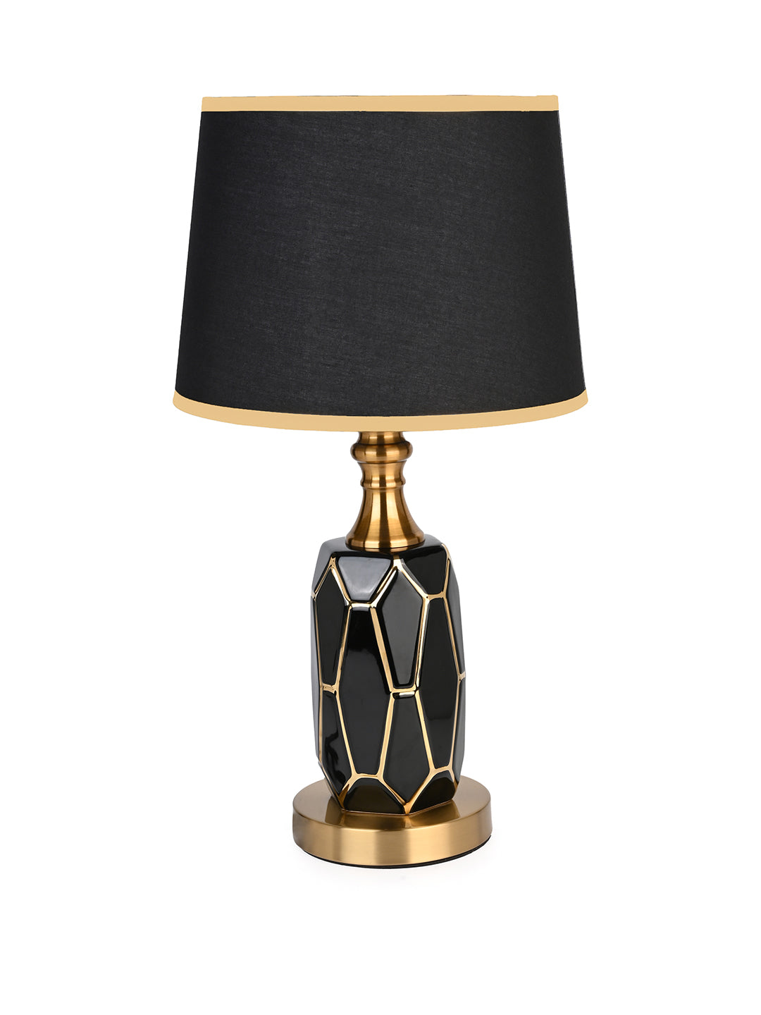 Black beauty table lamp / bedside lamp with a hint of gold