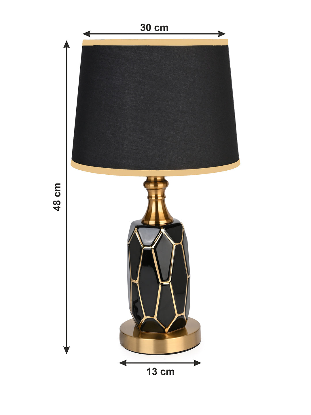 Black beauty table lamp / bedside lamp with a hint of gold