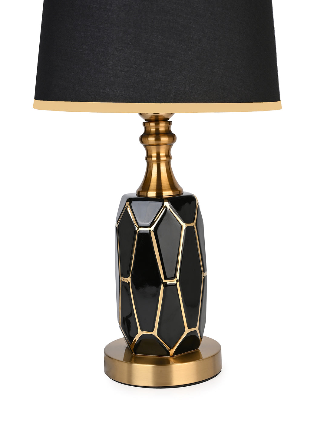 Black beauty table lamp / bedside lamp with a hint of gold