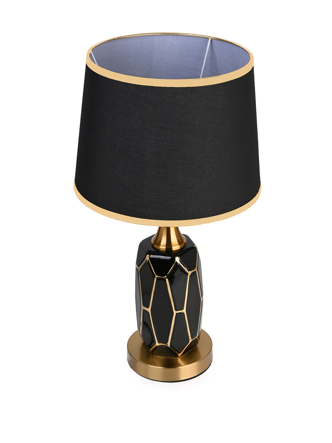 Black beauty table lamp / bedside lamp with a hint of gold
