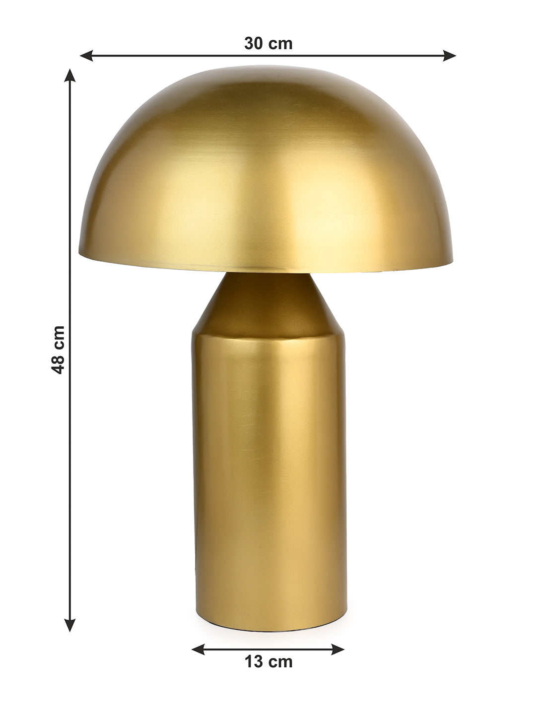 Metal crafted table lamp / bedside lamp in shiny gold color