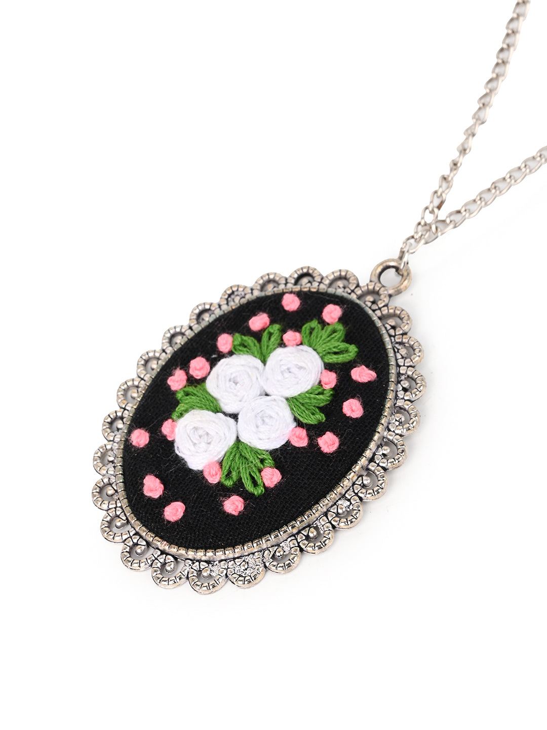 MAURYANA - Colorful embroidered necklace set with earrings and bracelet