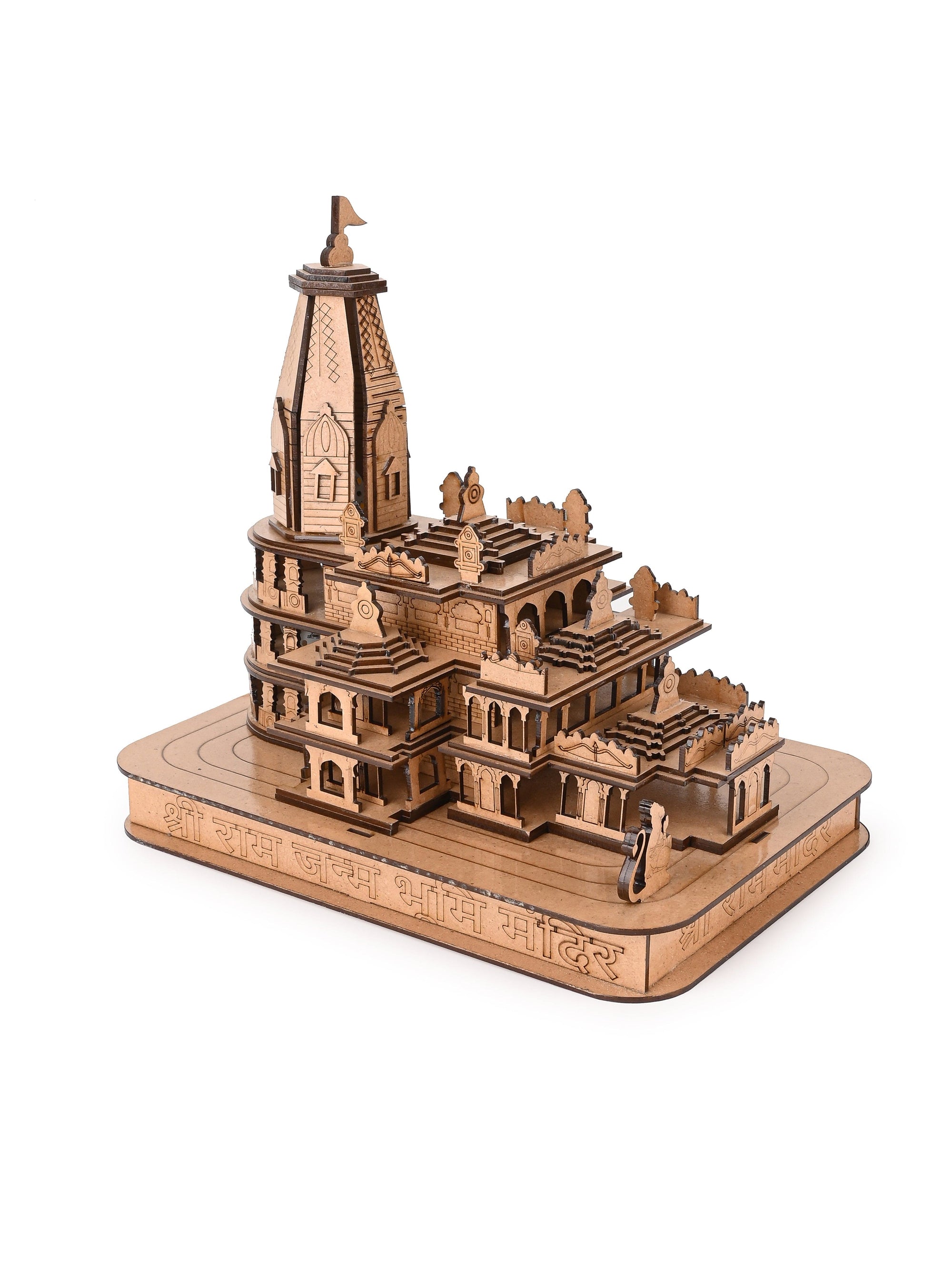 Miniature Replica of Shri Ram Mandir in Ayodhya Decorated with Lights