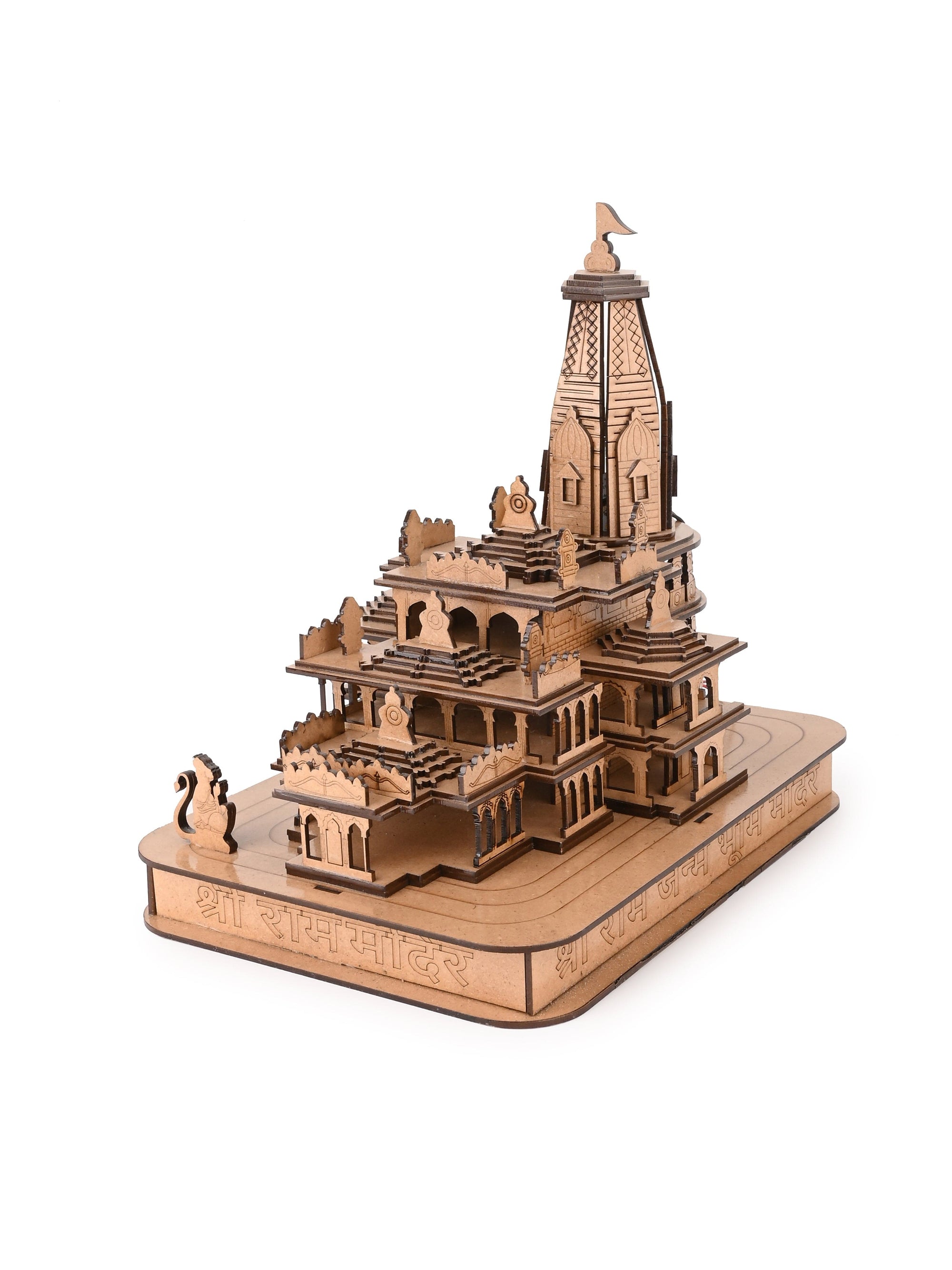 Miniature Replica of Shri Ram Mandir in Ayodhya Decorated with Lights