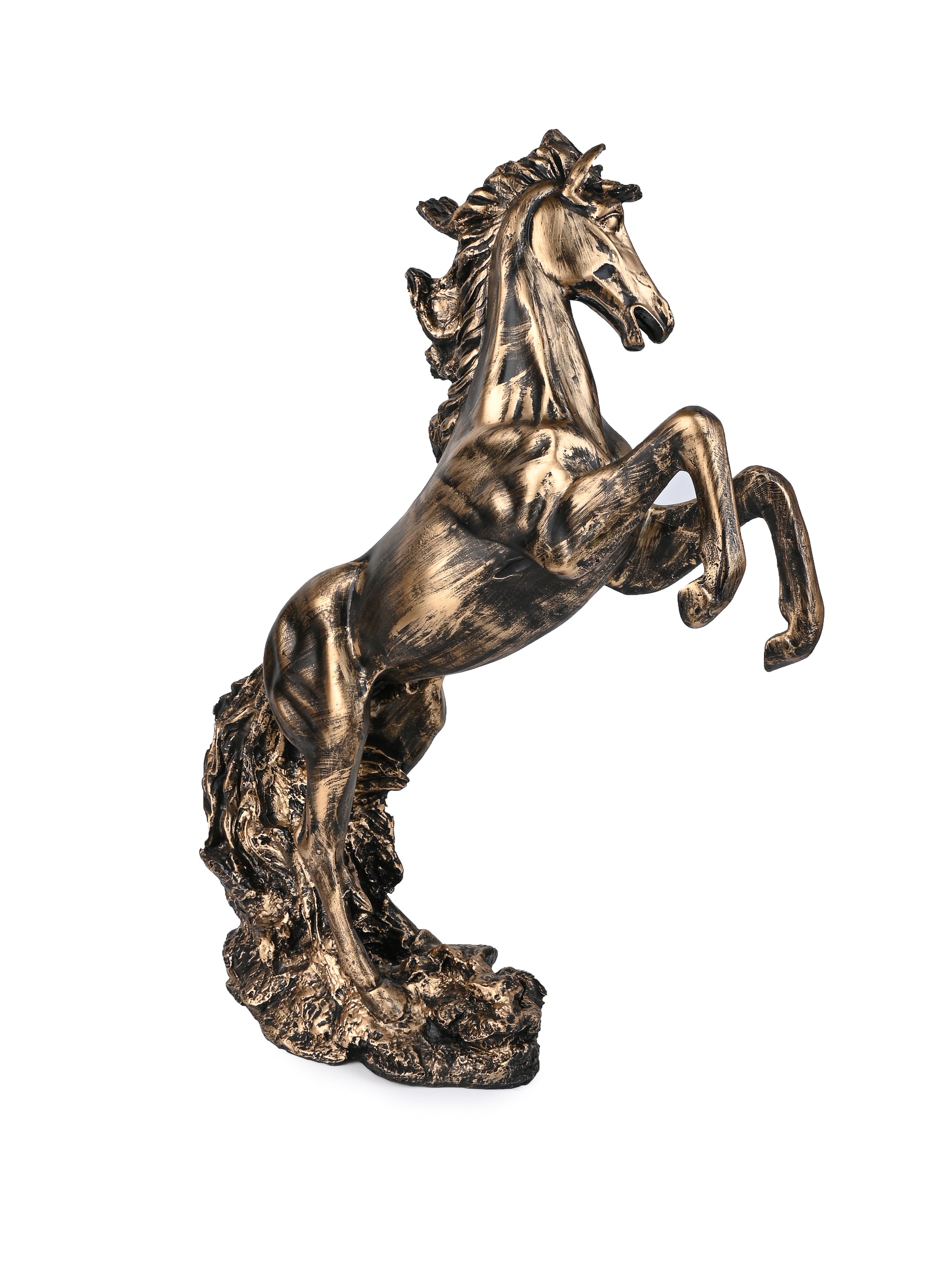 Resin Crafted Rearing Horse Decorative Statue - 2 feet height