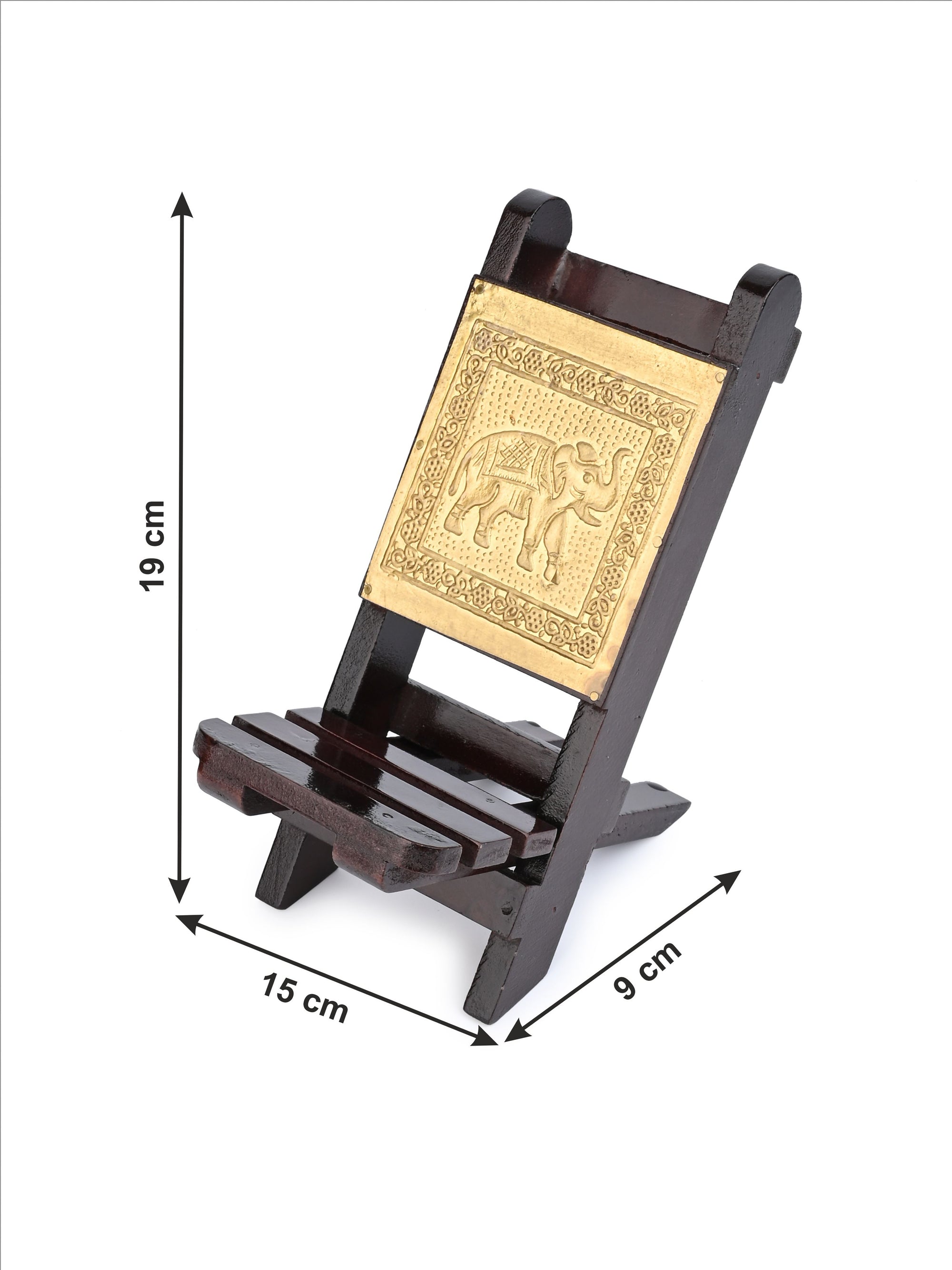 Gift set of Mobile Stand and 6 pieces Coaster set in Gold finish