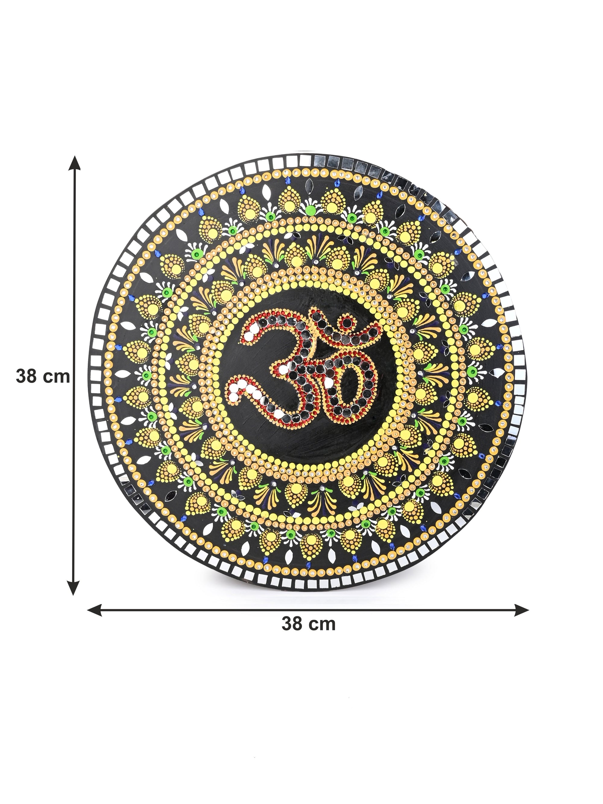 Exclusively Hand Painted Hindu Om Design Mandala art Wall decor - 15 inches
