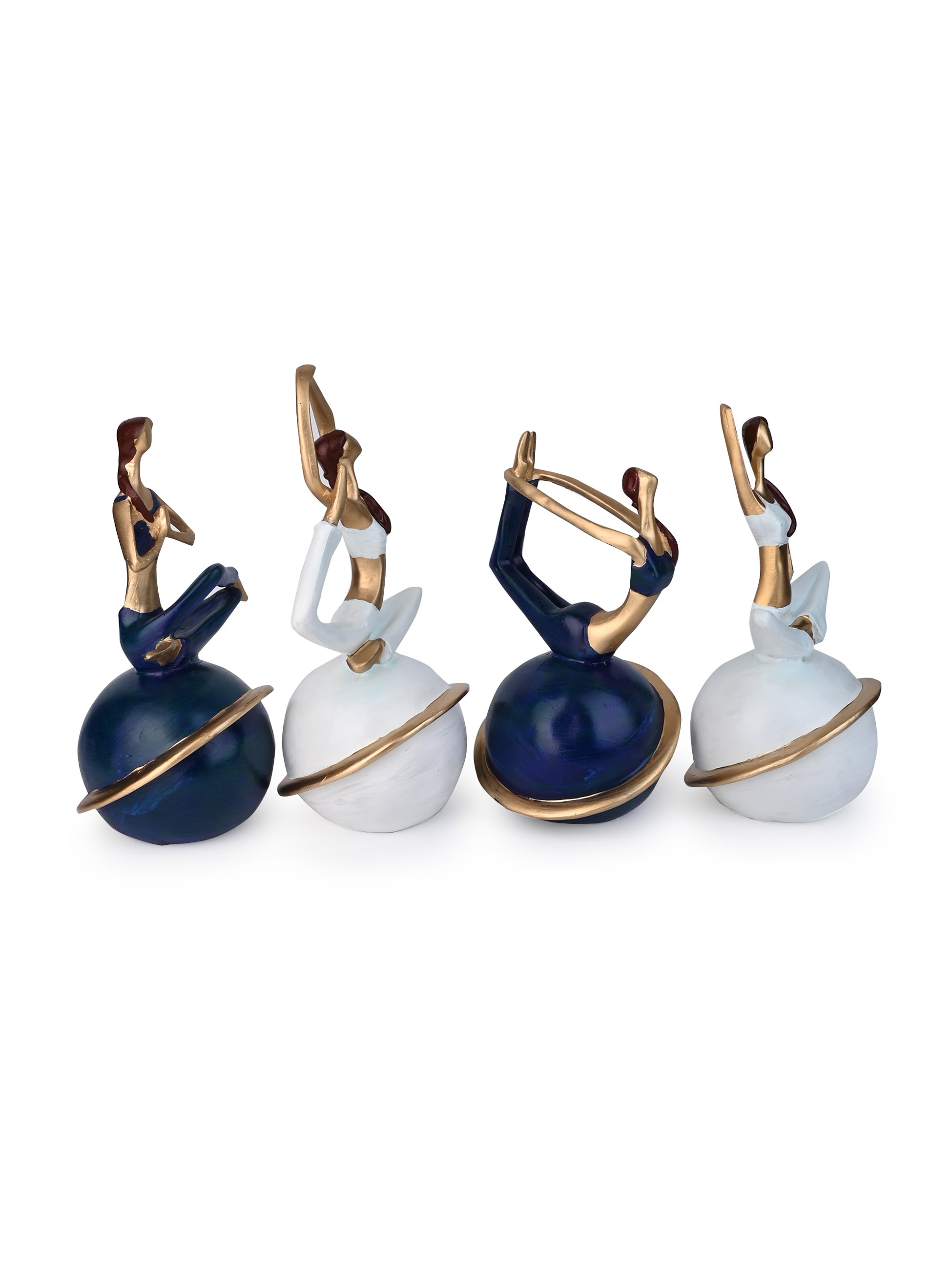 Set of 4 Yoga Ladies Crafted out of Resin - Home Decor Showpiece