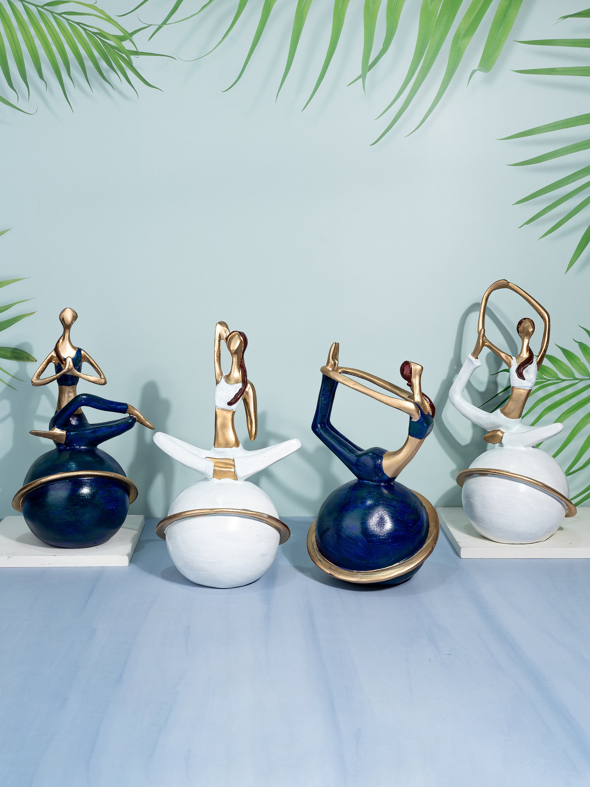 Set of 4 Yoga Ladies Crafted out of Resin - Home Decor Showpiece