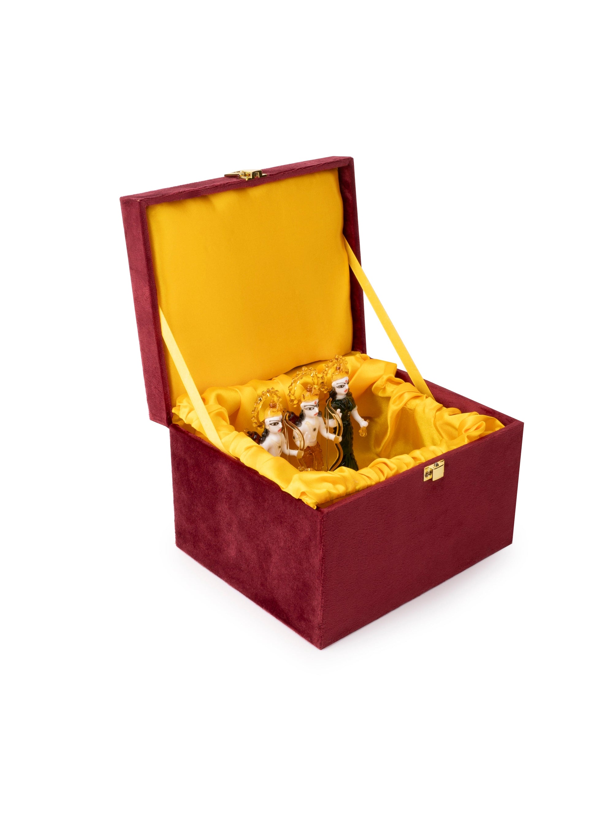 Glass Handcrafted Colorful Ram Darbar in a Velvet Gift Box