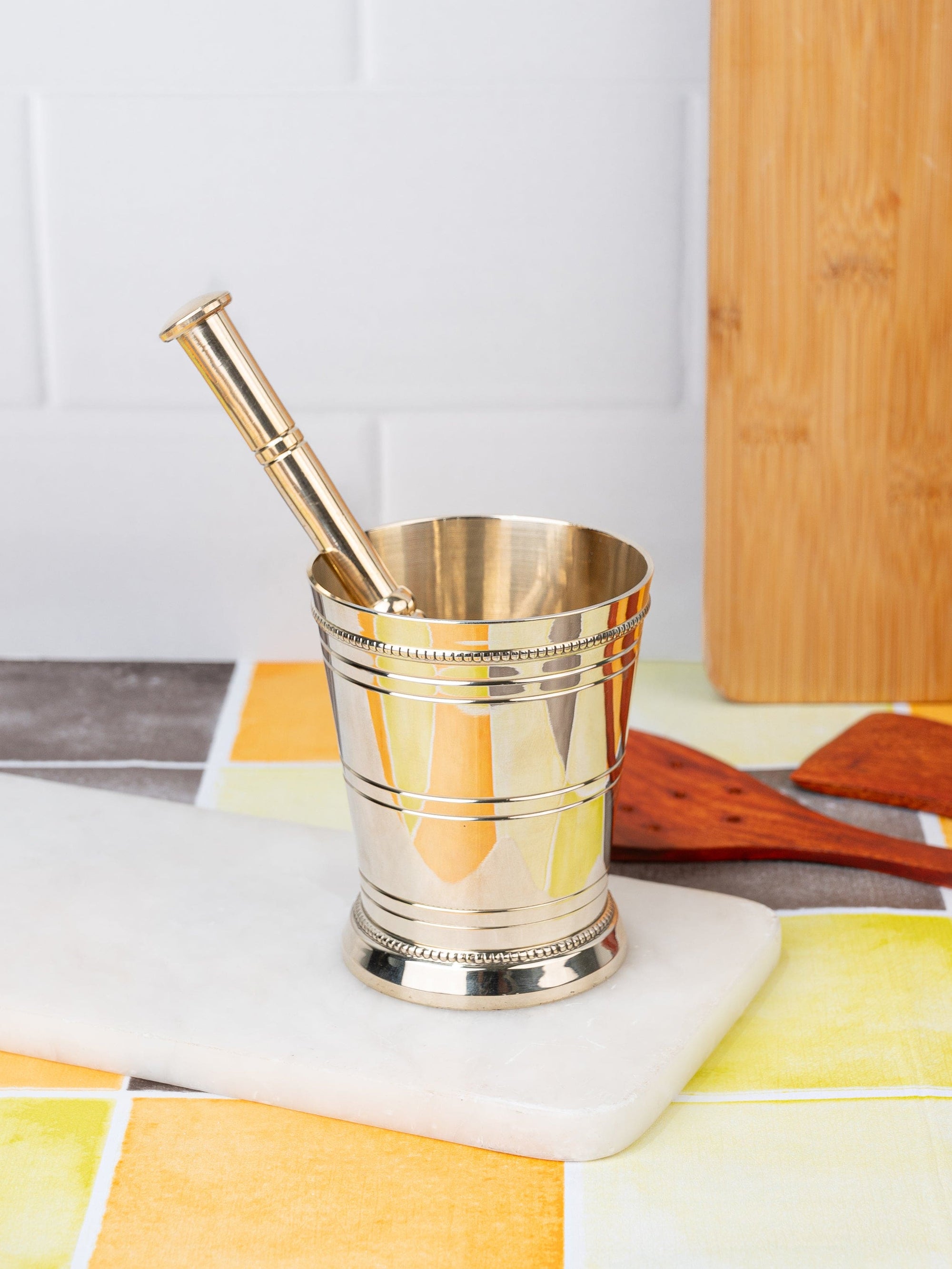 Traditional Handcrafted Brass Mortar and Pestle / Okhli Musal set