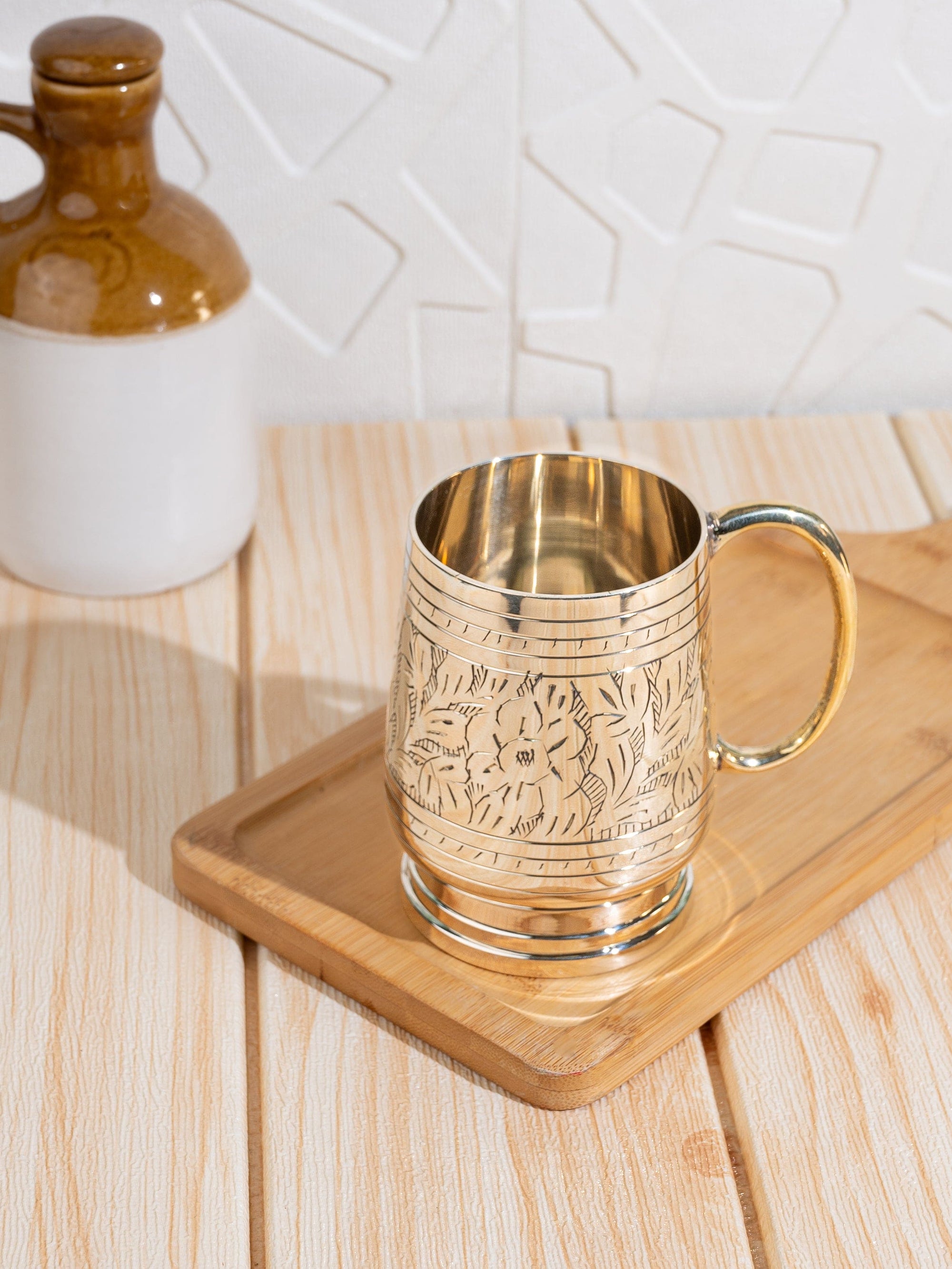 Fine Quality Brass Mug for Serving Tea / Coffee / Beer - Home and Office use