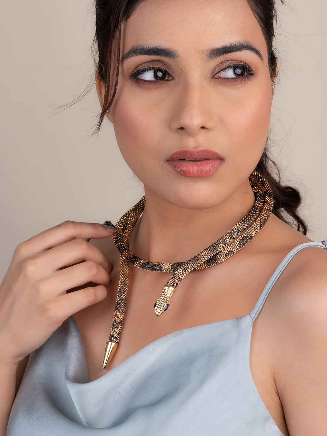 MAURYANA - Snake Design Adjustable Open End Necklace