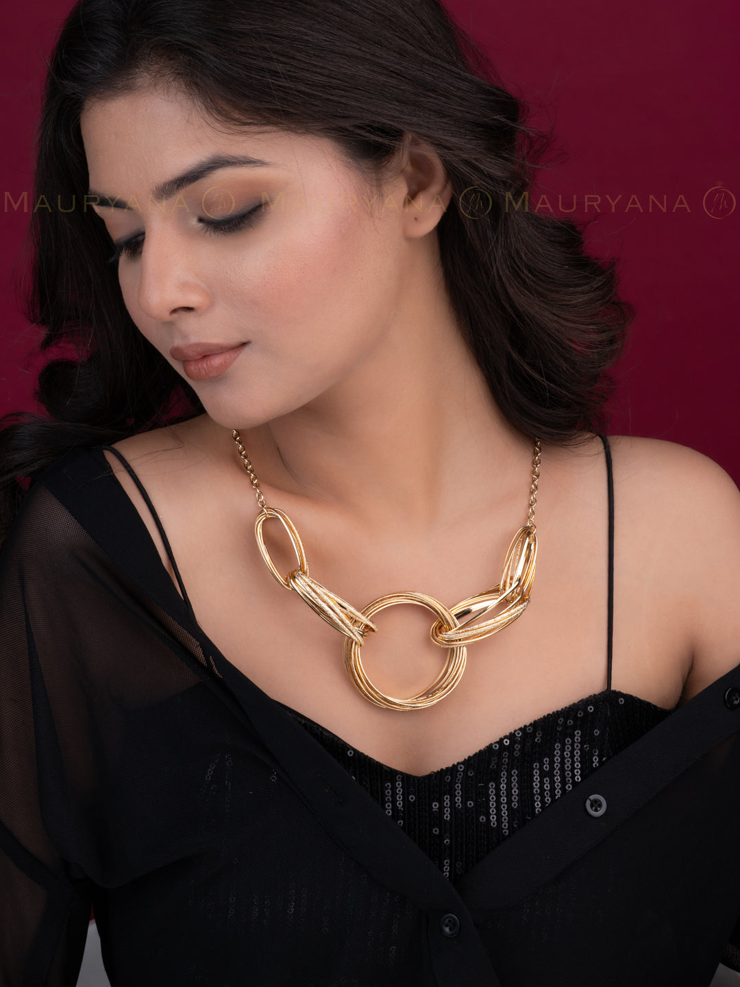MAURYANA - Punk Design Cable Chain Necklace for Party and Casual Wear