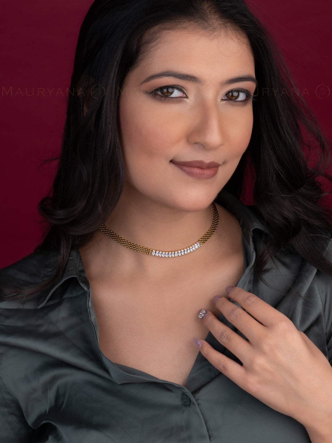 MAURYANA - Stainless Steel 18k Gold Plated Stylish Necklace Chain