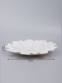Lotus Urli bowl / plate made of pure white marble - 5 inches - The Heritage Artifacts