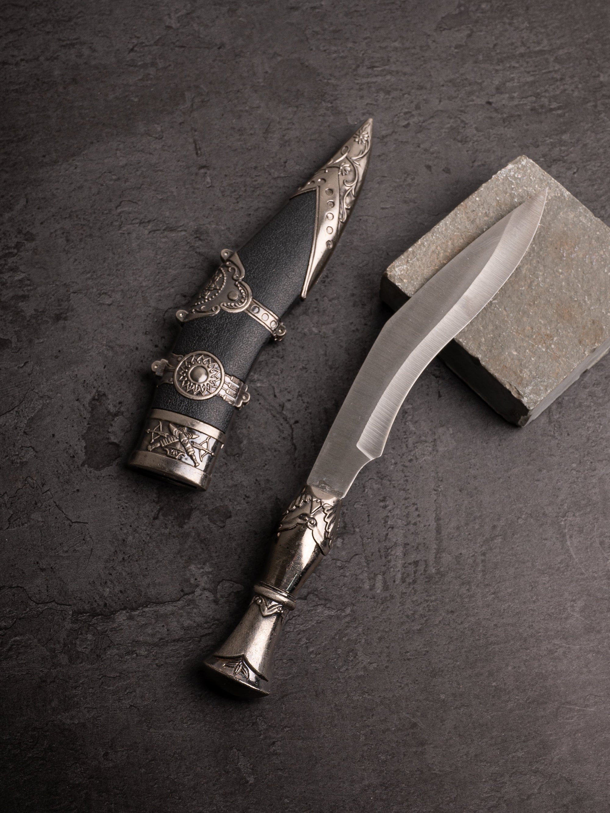 12" Knife / Dagger / Nepali Kukri in a Black Case for Decoration Purpose - The Heritage Artifacts