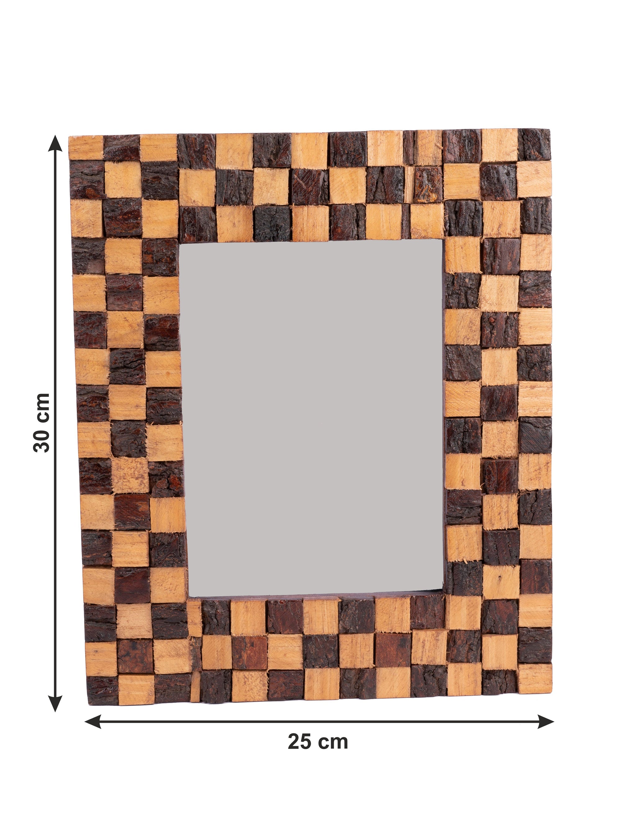 Bamboo Work Table Top Photo Frame in Chequered design - Photo size 14x20 cms - The Heritage Artifacts