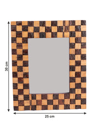 Bamboo Work Table Top Photo Frame in Chequered design - Photo size 14x20 cms - The Heritage Artifacts