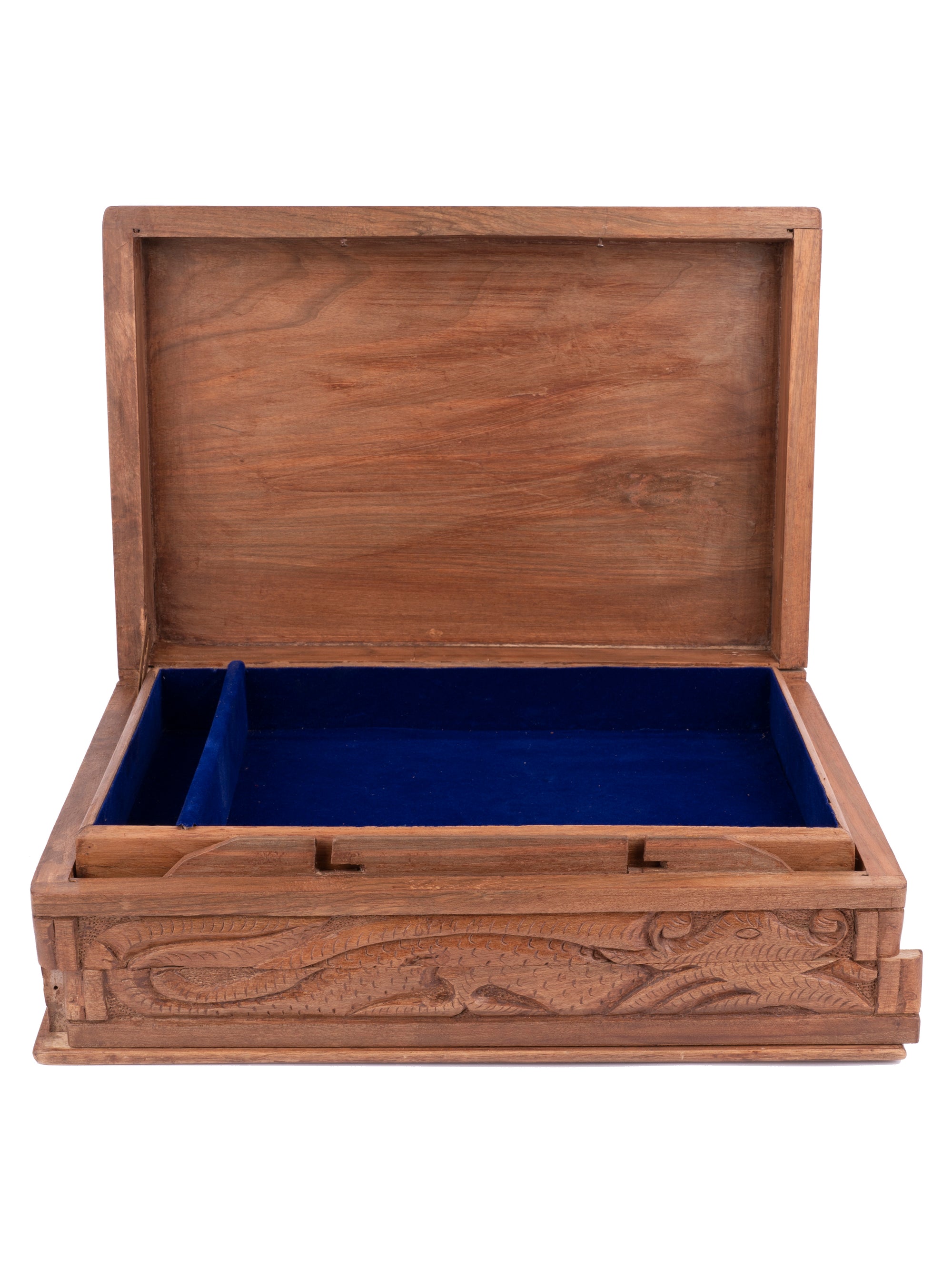 Walnut wood carved Dragon design Storage box, Big size - 8x12 inches - The Heritage Artifacts