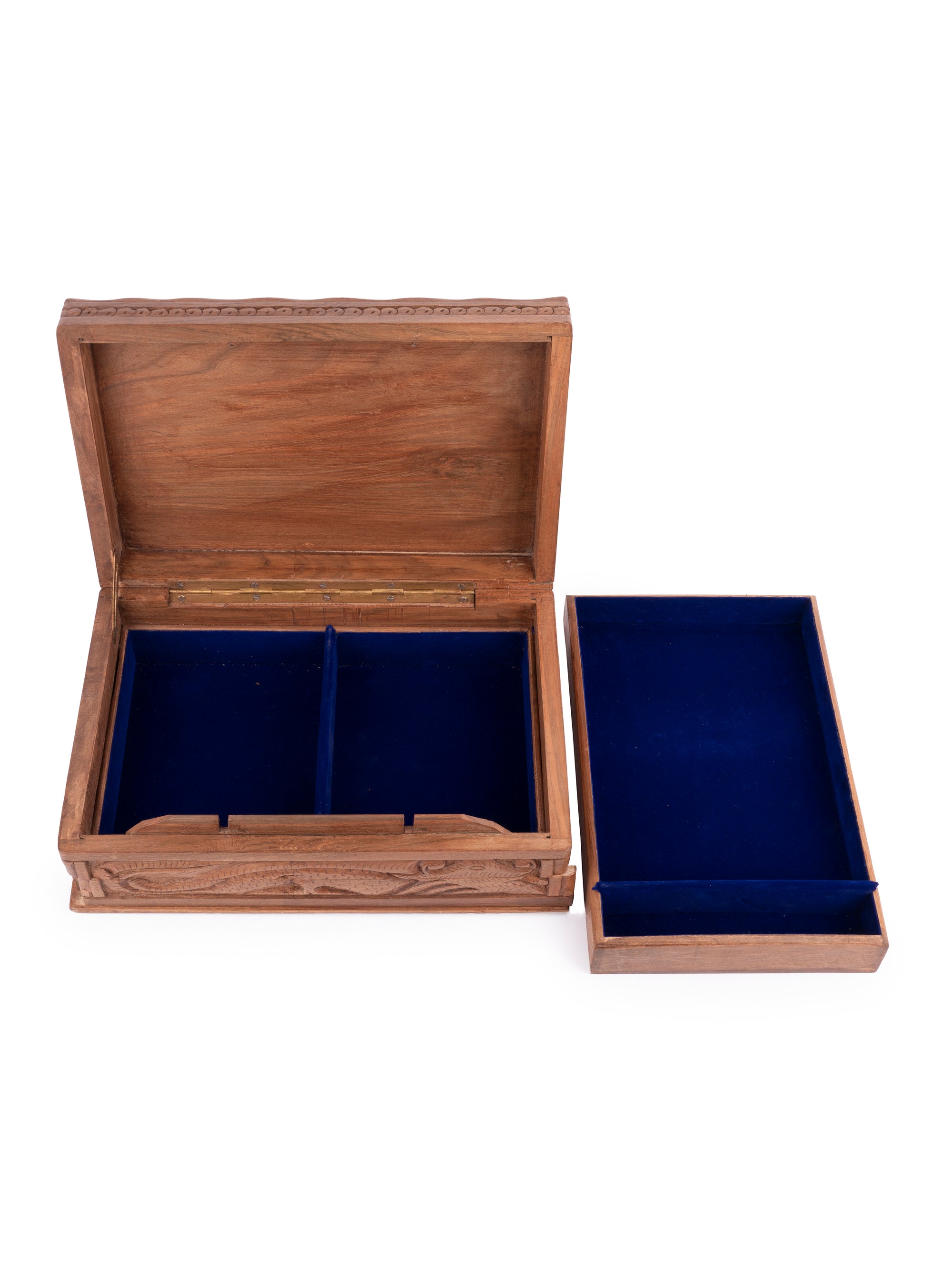 Walnut wood carved Dragon design Storage box, Big size - 8x12 inches - The Heritage Artifacts