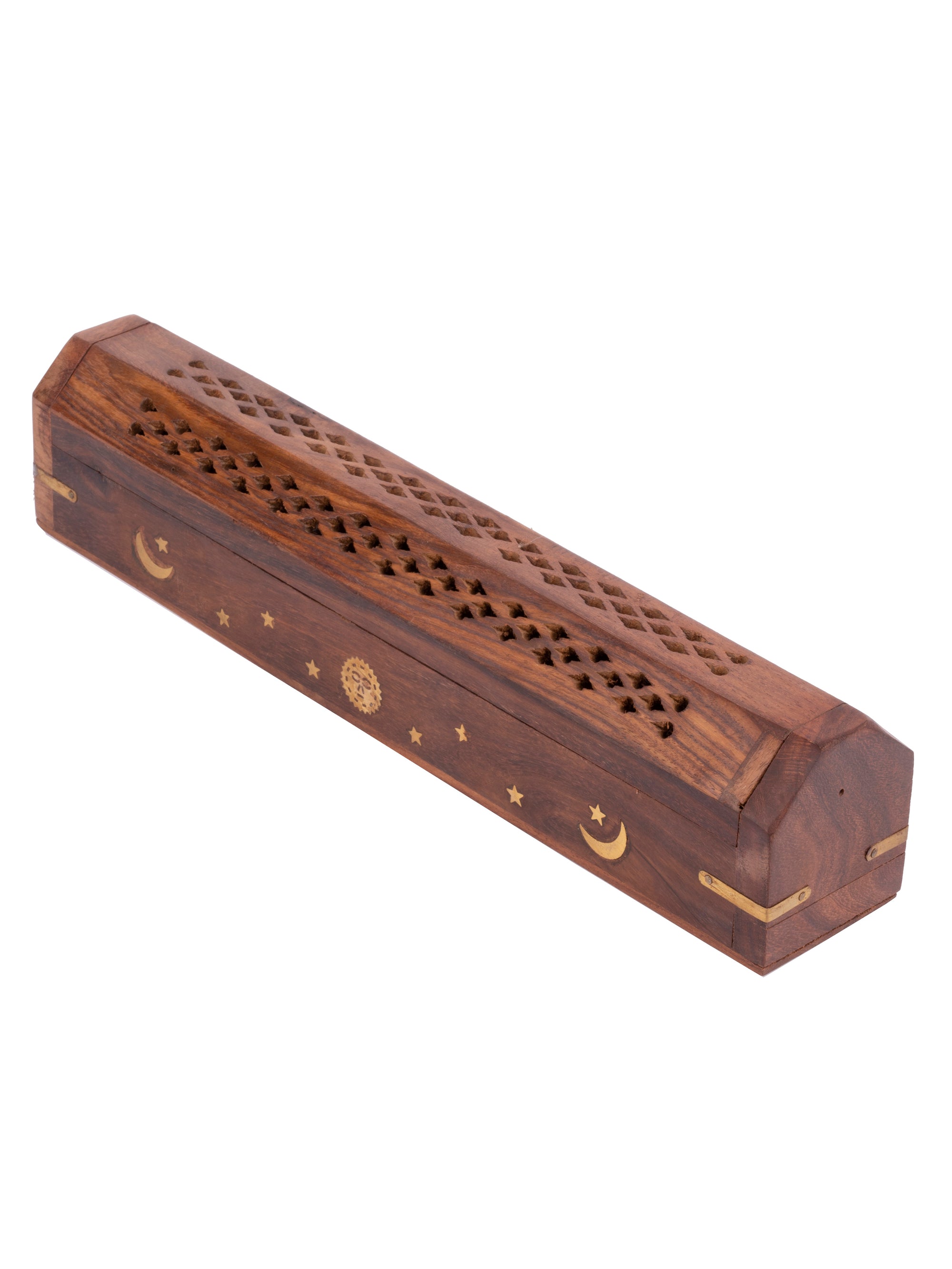 Shisham Wood and Brass Dhoop / Agarbatti / Incense Stick Box - The Heritage Artifacts