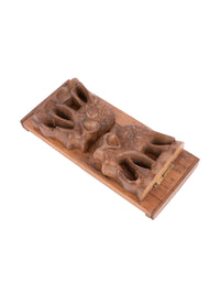 Walnut wood carved Elephant design Extendable Book Holder - The Heritage Artifacts