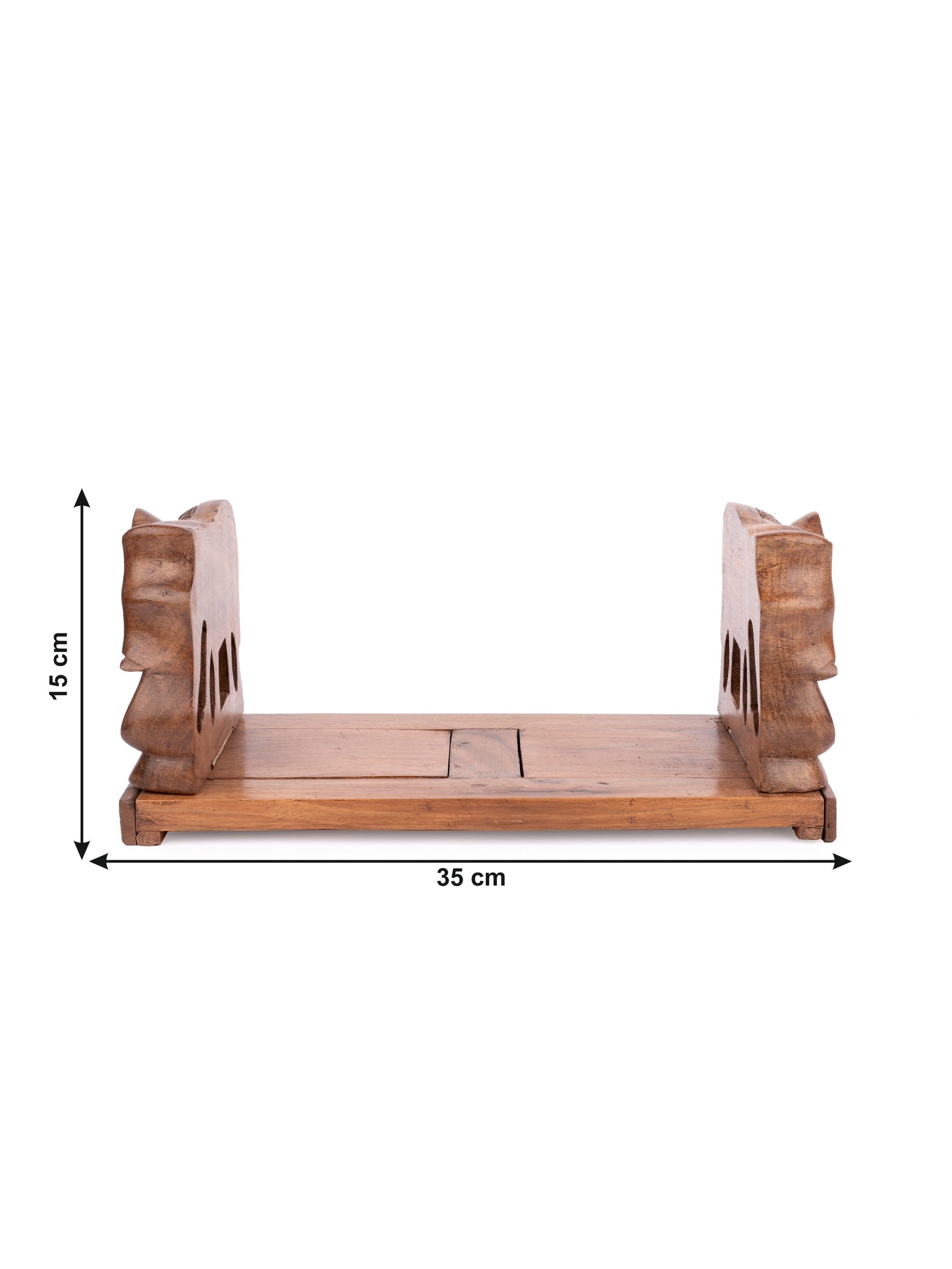 Walnut wood carved Elephant design Extendable Book Holder - The Heritage Artifacts
