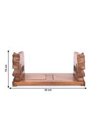 Walnut wood carved Elephant design Extendable Book Holder - The Heritage Artifacts