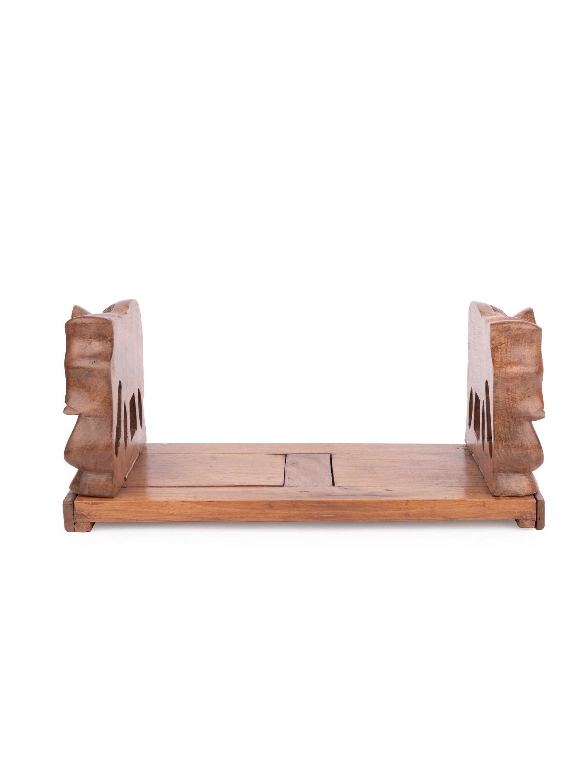 Walnut wood carved Elephant design Extendable Book Holder - The Heritage Artifacts