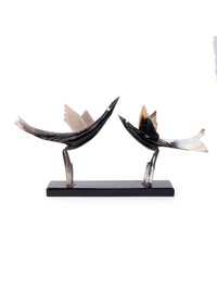 Natural Buffalo Horn Pair of Standing Birds Decorative Showpiece - The Heritage Artifacts