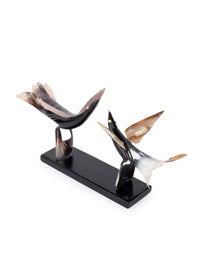 Natural Buffalo Horn Pair of Standing Birds Decorative Showpiece - The Heritage Artifacts
