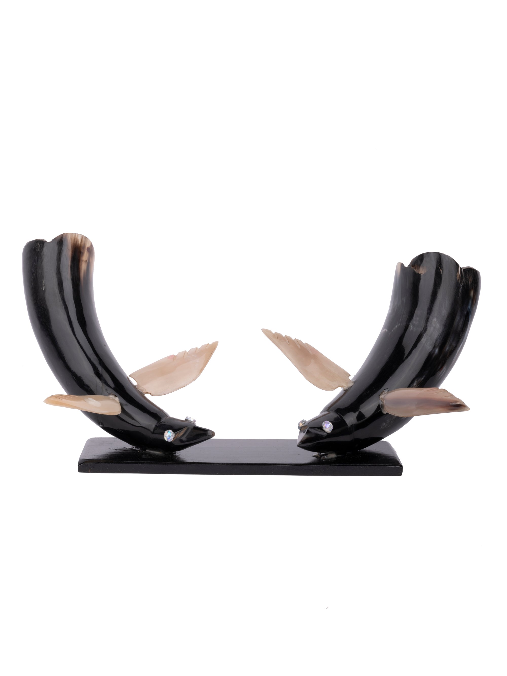 Natural Buffalo Horn Pair of Birds Feeding Decorative Showpiece - The Heritage Artifacts