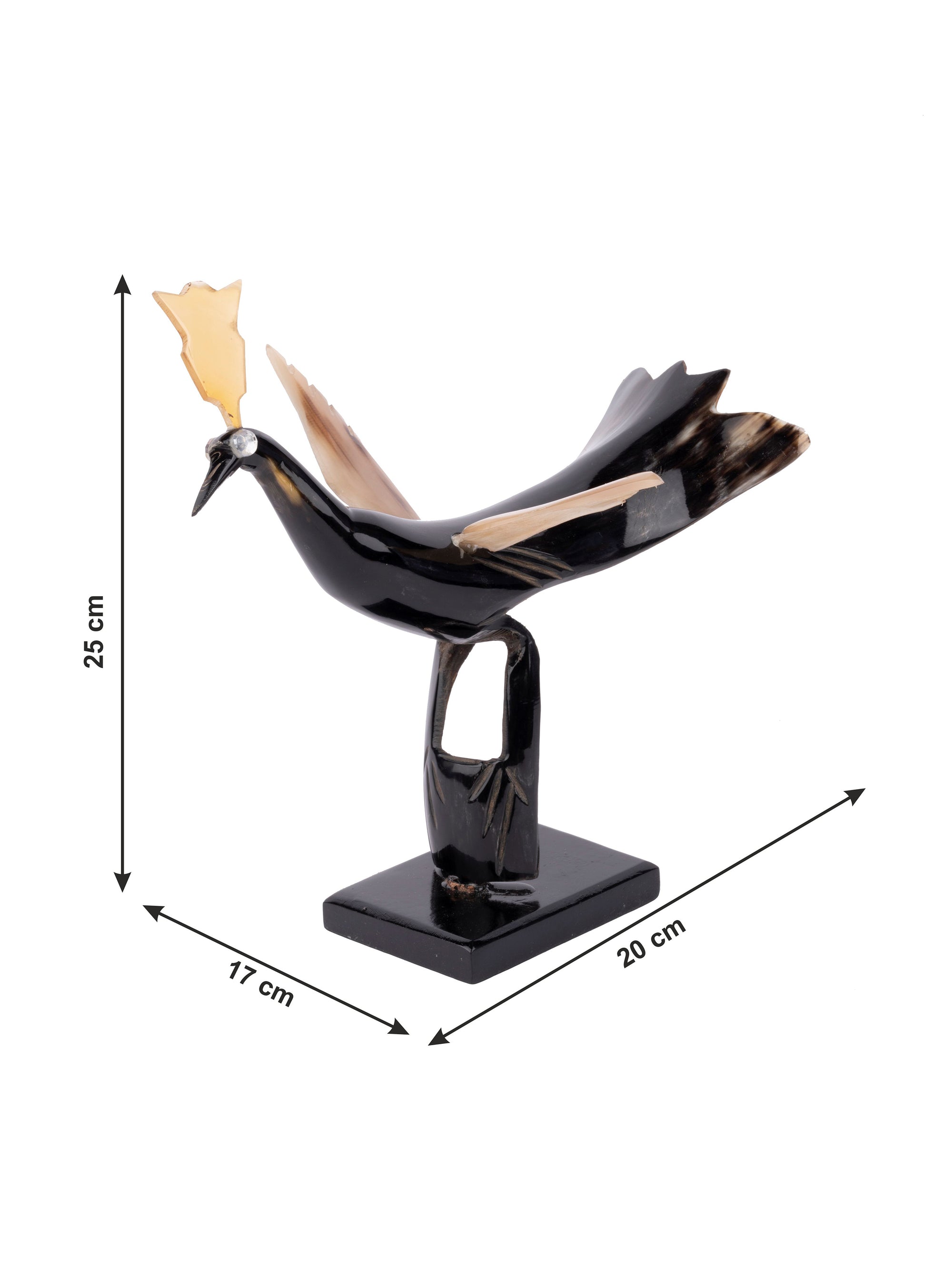 Natural Buffalo Horn Decorative Bird Showpiece - 9 inches - The Heritage Artifacts