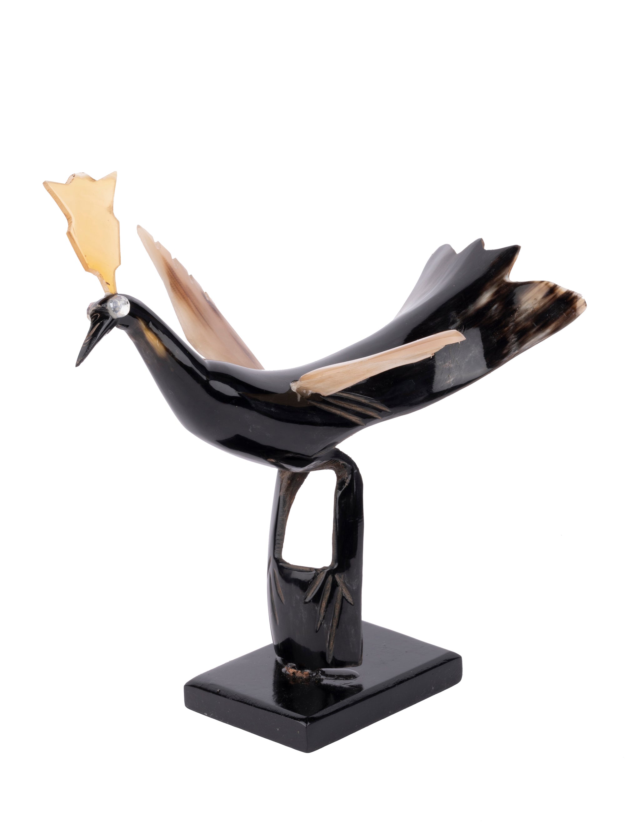 Natural Buffalo Horn Decorative Bird Showpiece - 9 inches - The Heritage Artifacts