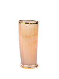 Natural Buffalo Horn Long Tumbler / Glass with Golden edge - 300 ml - The Heritage Artifacts