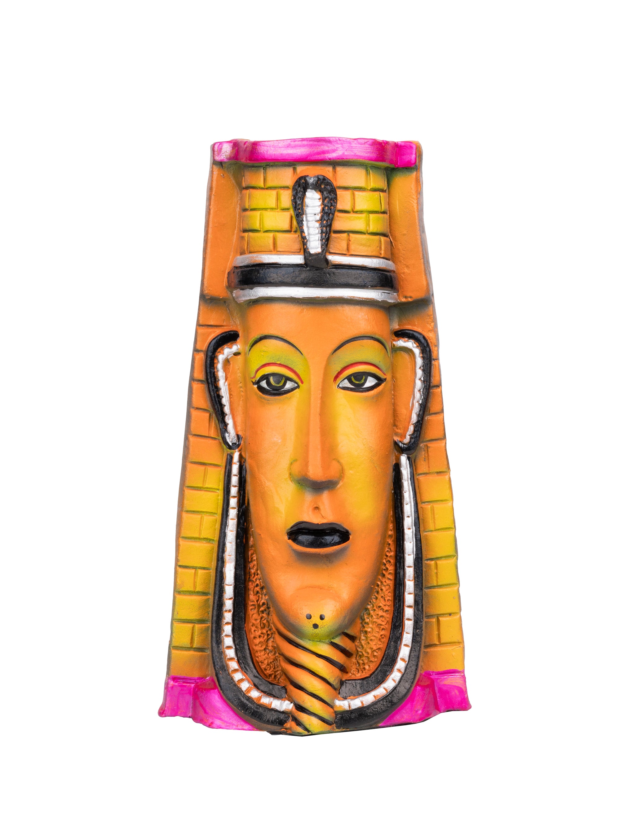 Terracotta Made Cleopetra design Colorful Flower Vase - 10 inches - The Heritage Artifacts