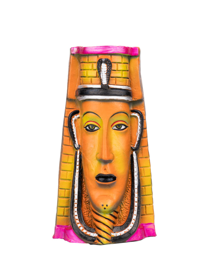 Terracotta Made Cleopetra design Colorful Flower Vase - 10 inches - The Heritage Artifacts