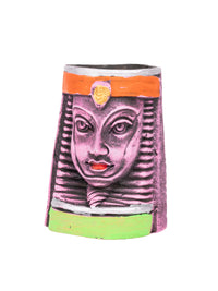 Terracotta Colorful Pen Stand, Egyptian Cleopetra Design - The Heritage Artifacts
