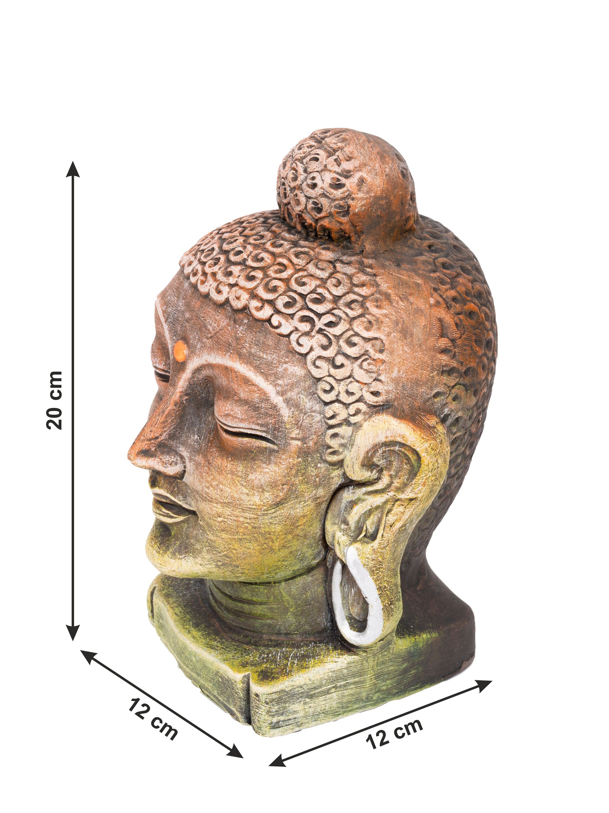 Terracotta Lord Buddha Head Decorative Showpiece - 8 inches - The Heritage Artifacts