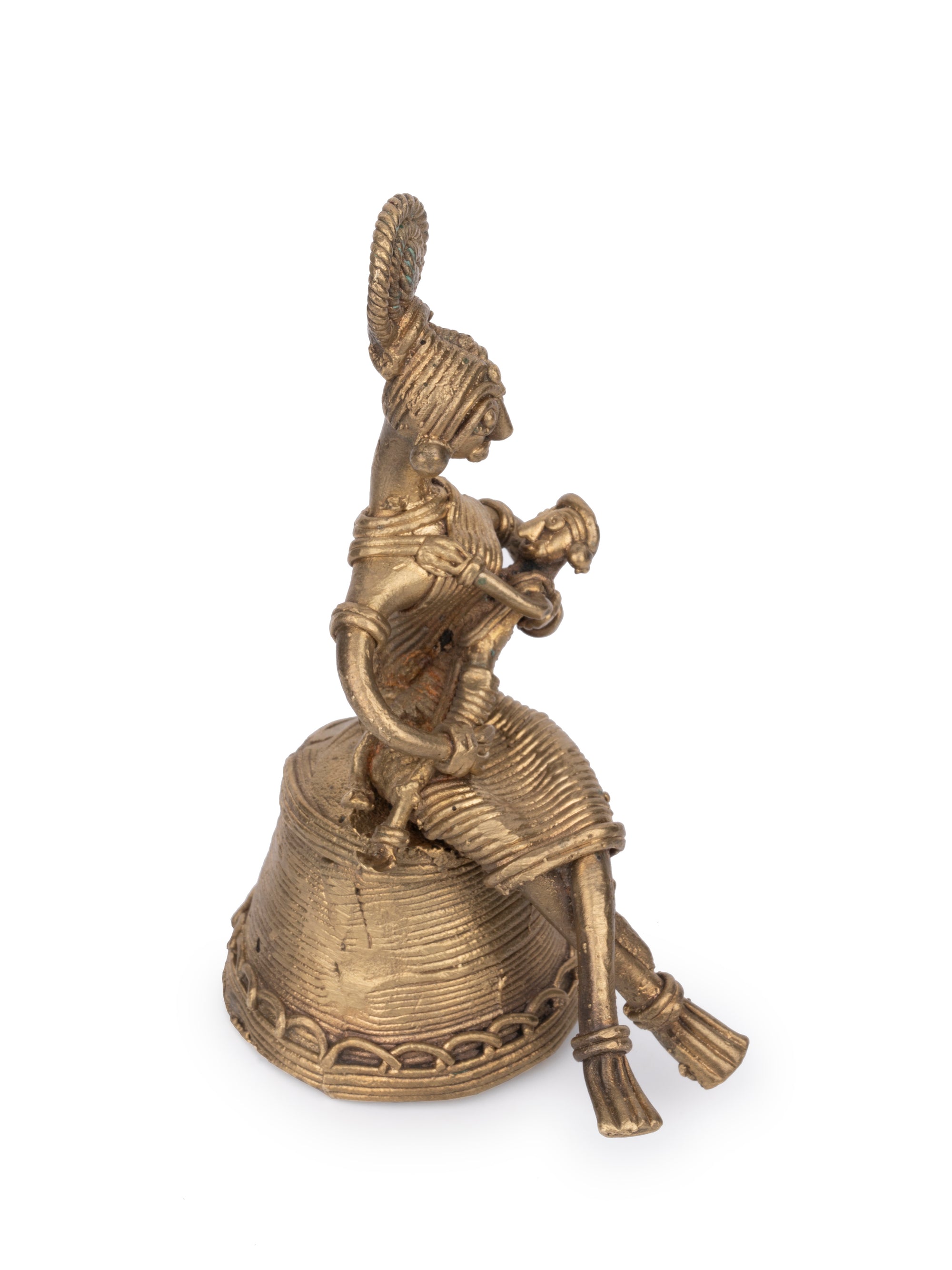 Dokra Craft Tribal Lady sitting with Child in her arms - The Heritage Artifacts