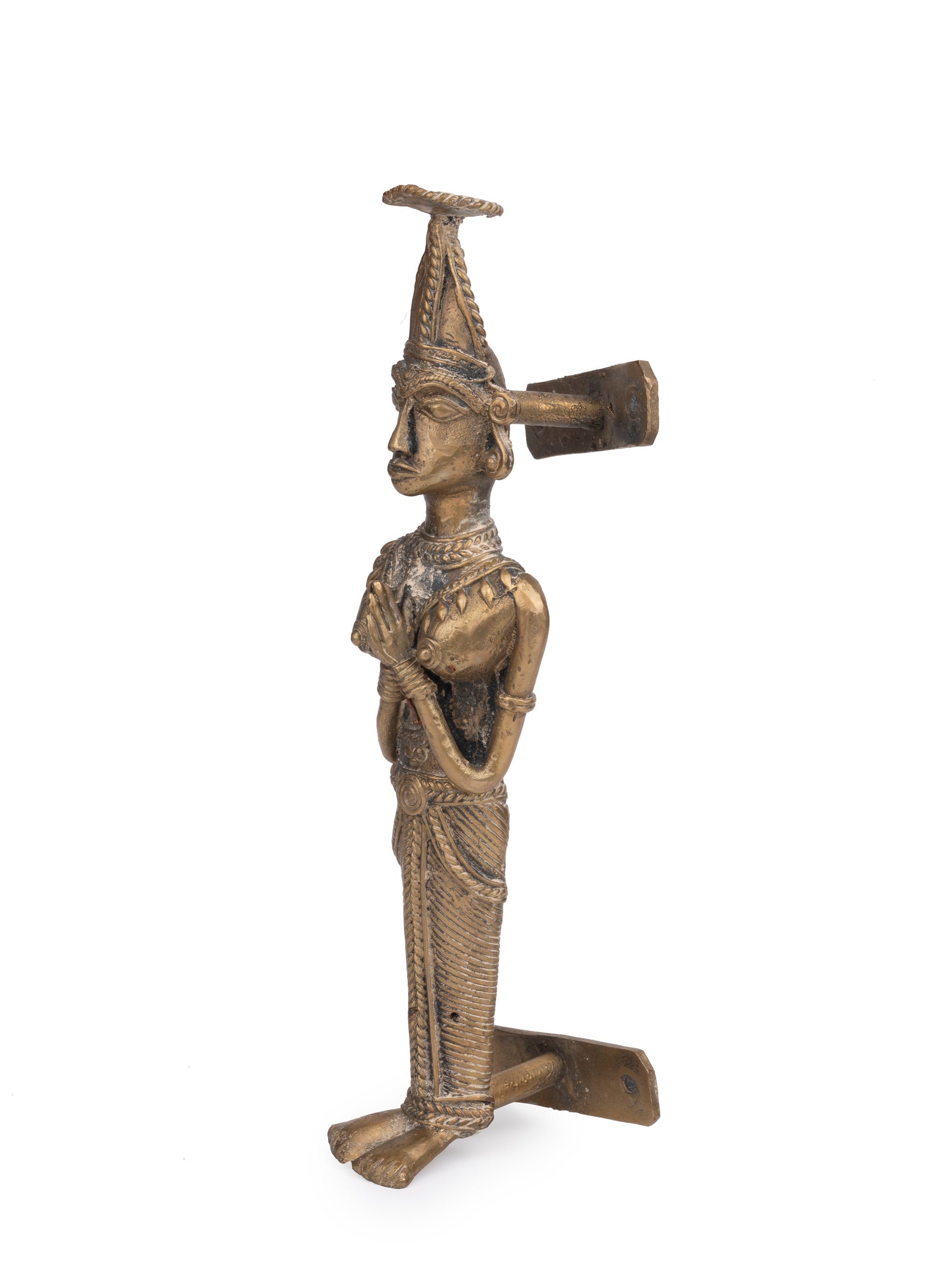Dokra Craft Welcome / Namaste Design Door Handle, made of Brass Metal - The Heritage Artifacts