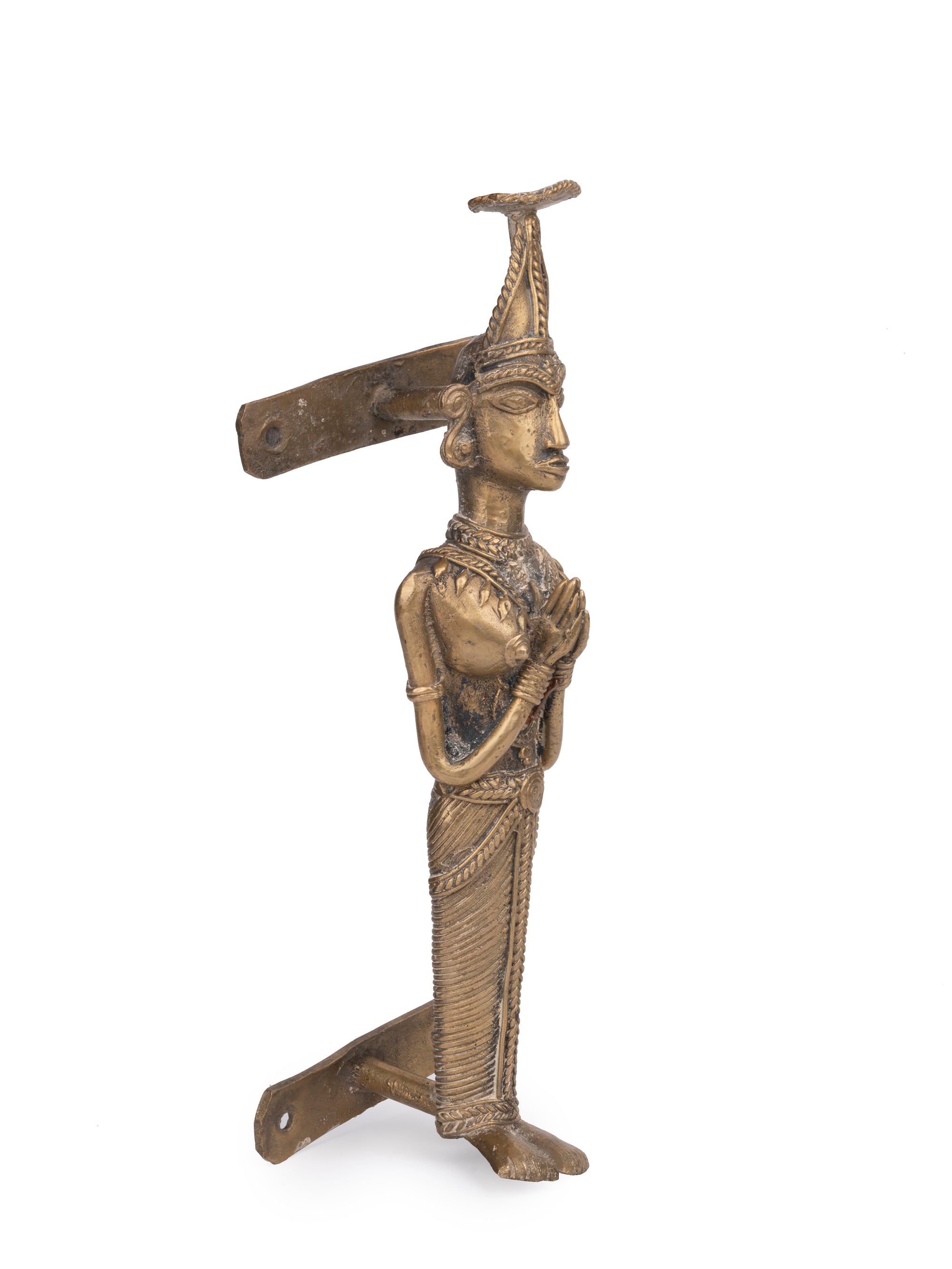 Dokra Craft Welcome / Namaste Design Door Handle, made of Brass Metal - The Heritage Artifacts