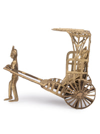 Dokra Art Hand Pulled Rickshaw Home Decor Showpiece - The Heritage Artifacts