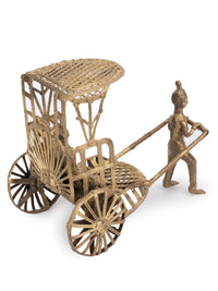 Dokra Art Hand Pulled Rickshaw Home Decor Showpiece - The Heritage Artifacts